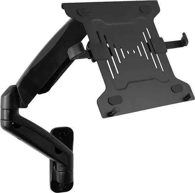 Main image of Height Adjustable Pneumatic Extended Arm Laptop Wall Mount, Full Motion Articulating Notebook Tray, Fits 10 to 15.6 inch Screen, Black, MOUNT-V001GL