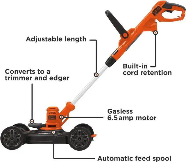 Alt view image 2 of 5 - BLACK+DECKER Electric Lawn Mower, String Trimmer, Edger, 3-in-1, Corded