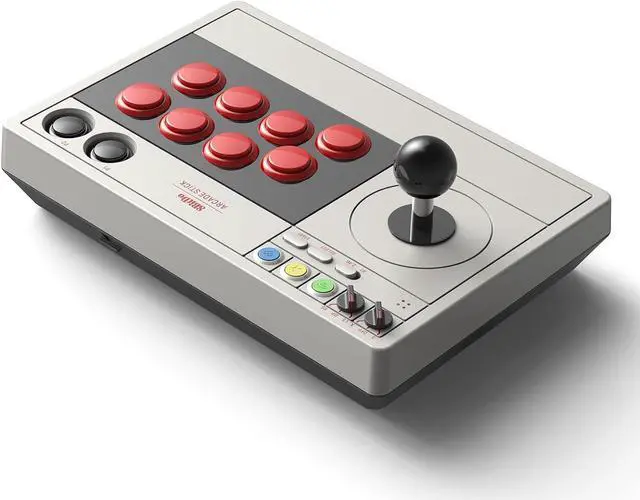 Alt view image 2 of 7 - 8BitDo Retro Arcade Fight Stick 8 Way Joystick with 2 Dedicated Macro Buttons and Turbo Function for Switch and PC Windows, Support Wireless Bluetooth, 2.4G Receiver and Wired USB-C Cable Connection