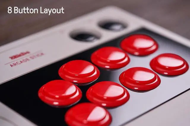 Alt view image 4 of 7 - 8BitDo Retro Arcade Fight Stick 8 Way Joystick with 2 Dedicated Macro Buttons and Turbo Function for Switch and PC Windows, Support Wireless Bluetooth, 2.4G Receiver and Wired USB-C Cable Connection