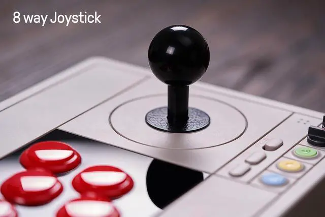Alt view image 5 of 7 - 8BitDo Retro Arcade Fight Stick 8 Way Joystick with 2 Dedicated Macro Buttons and Turbo Function for Switch and PC Windows, Support Wireless Bluetooth, 2.4G Receiver and Wired USB-C Cable Connection