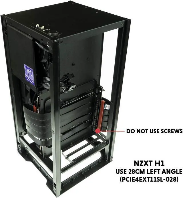 Alt view image 4 of 6 - LINKUP - Ultra PCIe 4.0 X16 Riser Cable [RTX4090 RX6950XT x570 B550 Z690 Tested] Shielded Extreme High-Speed Vertical Mount Gaming PCI Express Gen4Left Angle Socket (28cm) 3.0 Gen3 Compatible