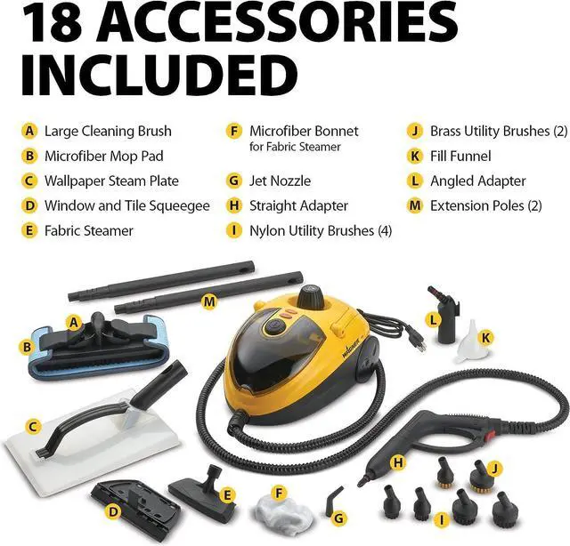 Alt view image 2 of 7 - On-Demand Steam Cleaner & Wallpaper Removal, Multipurpose Power Steamer, 18 Attachments Included (Some Pieces Included in Storage Compartment) For Floor