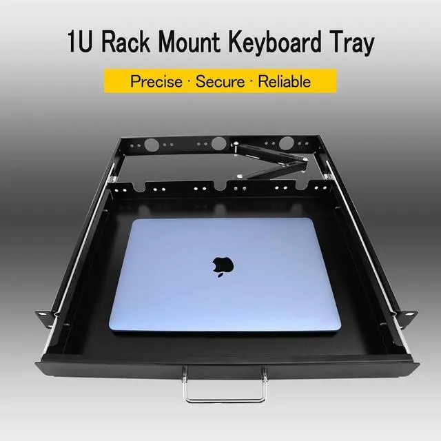 Alt view image 2 of 6 - RAISING ELECTRONICS 1U Rack Mount Sliding Keyboard Tray Cantilever for Server Data Network Rack
