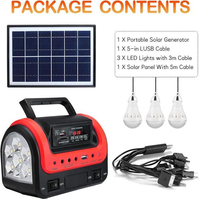 Alt view image 7 of 7 - Solar Generator - Portable Generator with Solar Panel,Solar Power Generators Portable Power Station with Flashlight,Emergency Generator Solar Powered for Home Use Camping Travel Hunting Emergency(Red)
