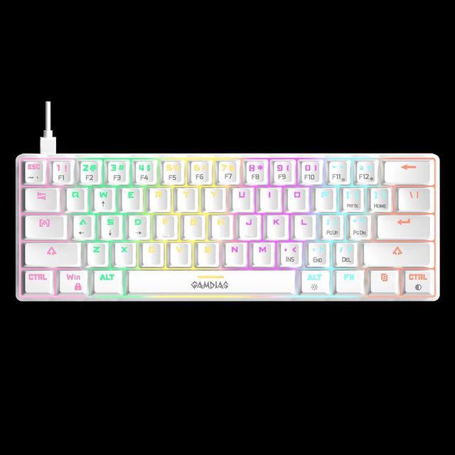Alt view image 2 of 7 - GAMDIAS Zeus Hermes E4 3-in-1 Combo, 60% Multi-Colored Mechanical Keyboard, RGB 12800 DPI Ergonomic Mouse, Non-Slip Extended Gaming Mouse Mat, White