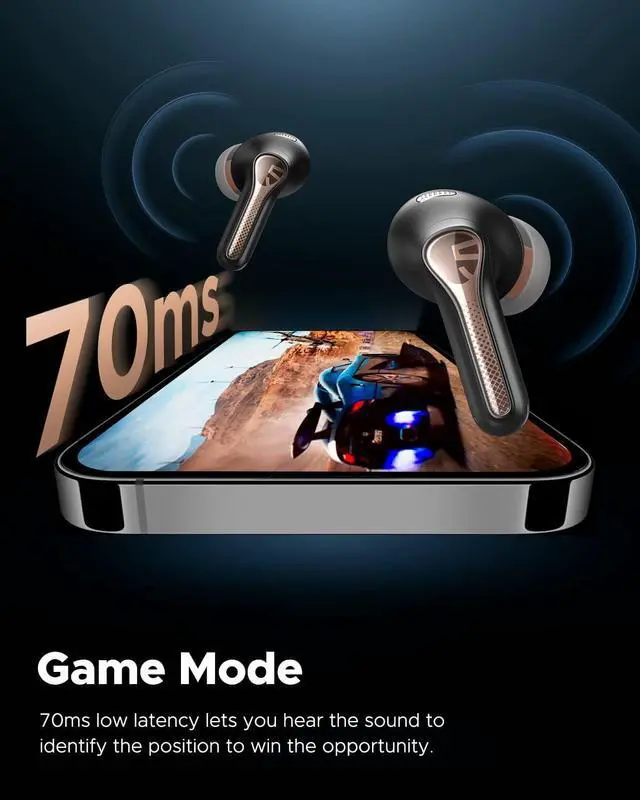 Alt view image 7 of 7 - SoundPEATS Capsule3 Pro 43dB Hybrid Active Noise Cancelling Earbuds, Hi-Res Bluetooth 5.3 Earphones with LDAC, 6 Mics for Calls, 52 Hrs, IPX4 Rated, Powerful Sound, App Customize EQ