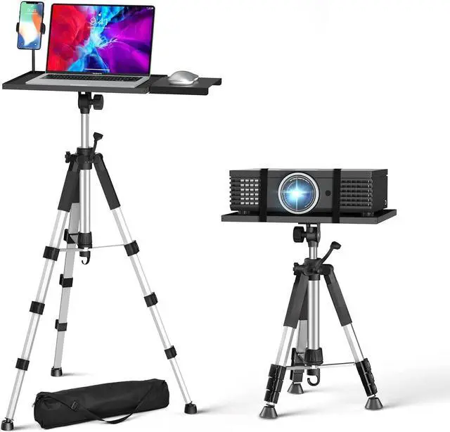 Main image of Projector Tripod Stand, Laptop Tripod Stand, Outdoor Projector Stand Adjustable Tall from 17.6 to 51.4 Inches, Multi-Purpose Portable Projector Stand Laptop Floor Stand for Laptop, DJ