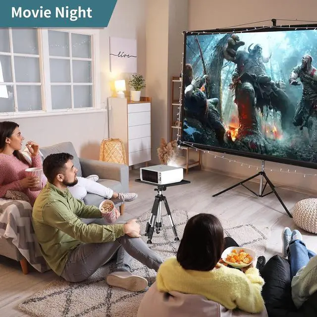 Alt view image 2 of 7 - Projector Tripod Stand, Laptop Tripod Stand, Outdoor Projector Stand Adjustable Tall from 17.6 to 51.4 Inches, Multi-Purpose Portable Projector Stand Laptop Floor Stand for Laptop, DJ