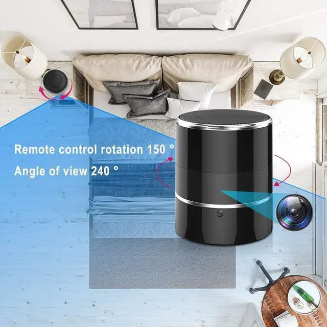 Alt view image 2 of 5 - Hidden Spy Camera WiFi in Bluetooth Speaker with 1080P/4K 240° Viewing Angle, Nanny Cam App Remote Viewing,Wireless Security Camaras Espias Ocultas,Motion Activated (Supports 2.4G/5G WiFi)