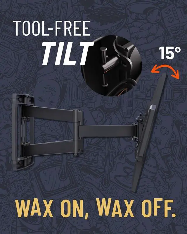 Alt view image 7 of 7 - TV Wall Mount for Large TVs Up to 90" - Full Motion Has Smooth Swivel, Tilt, & Extension - Universal Design Works with Samsung, Vizio & More - Includes Hardware & Drill Template