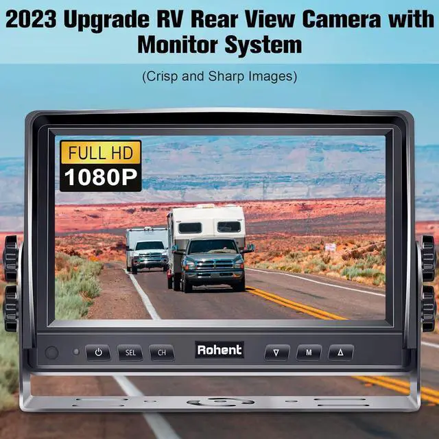 Alt view image 4 of 7 - Dual RV Backup Camera System Upgraded: No Lag Easy Installation Plug and Play 7" Monitor HD 1080P Rear View Camera Wired Kit IP69 Waterproof IR Crystal Night Vision for Truck Trailer Camper Tractor R4