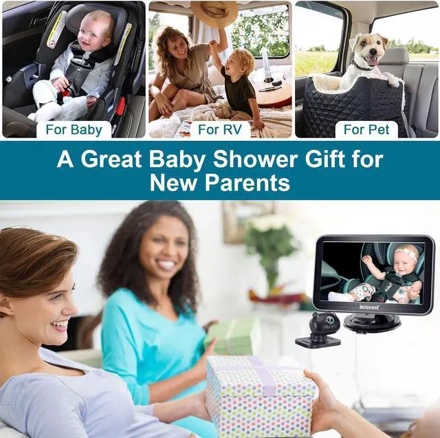 Alt view image 7 of 7 - DoHonest Baby Car Camera 7-Inch: USB Plug and Play Easy Setup 360° Rotating Backseat Camera Two Kids HD 1080P Rear Facing Car Seat Camera Clear Night Vision -V9