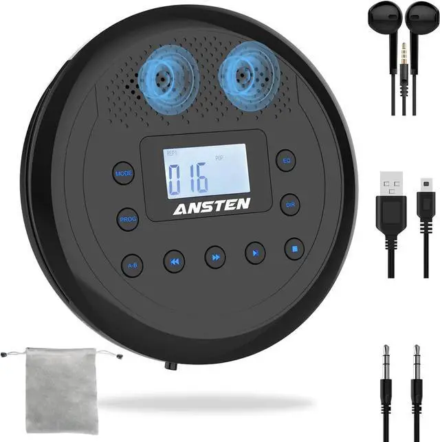 Main image of CD Player Portable,Portable CD Player with Built-in Dual Speakers,Rechargeable CD Player for Car and Home,Personal Walkman CD Player with Headphones for Elderly Adults and Kids