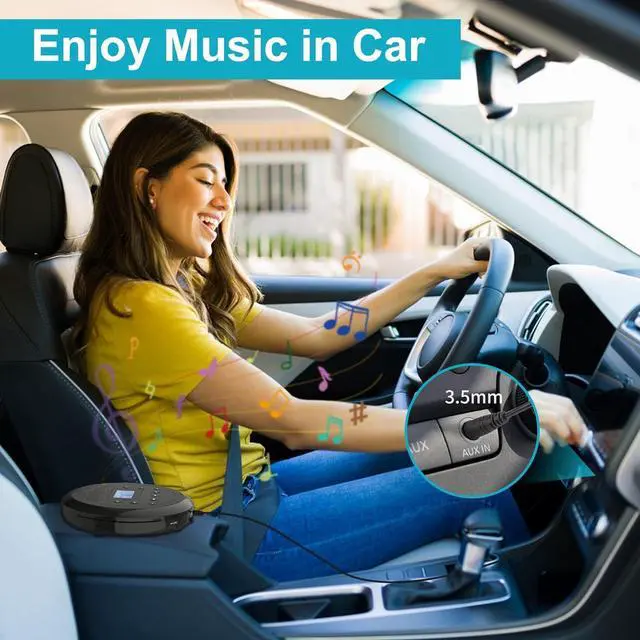 Alt view image 5 of 7 - CD Player Portable,Portable CD Player with Built-in Dual Speakers,Rechargeable CD Player for Car and Home,Personal Walkman CD Player with Headphones for Elderly Adults and Kids