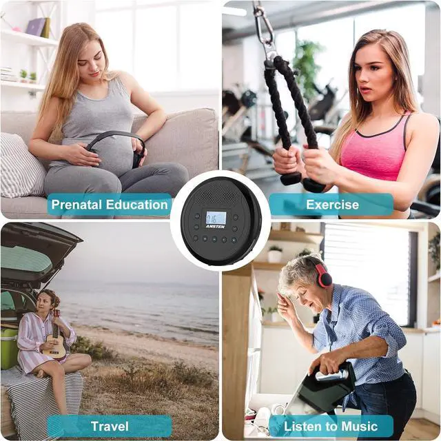 Alt view image 7 of 7 - CD Player Portable,Portable CD Player with Built-in Dual Speakers,Rechargeable CD Player for Car and Home,Personal Walkman CD Player with Headphones for Elderly Adults and Kids