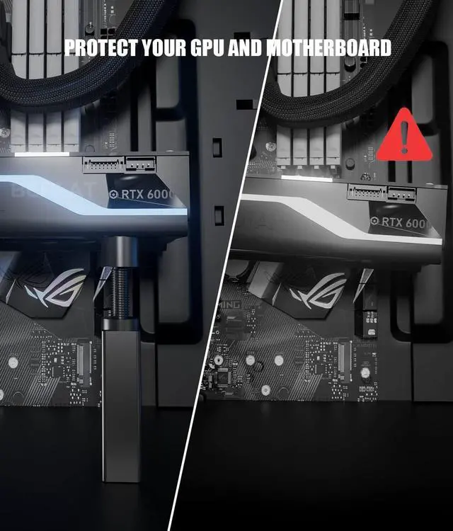 Alt view image 5 of 7 - GPU Support Bracket,BERLAT Graphics Card GPU Brace Support,Adjustable Height Graphics Card Holder,Video Card Sag Holder Bracket, Universal VGA Graphics Card Holder - All-Aluminum Metal Material