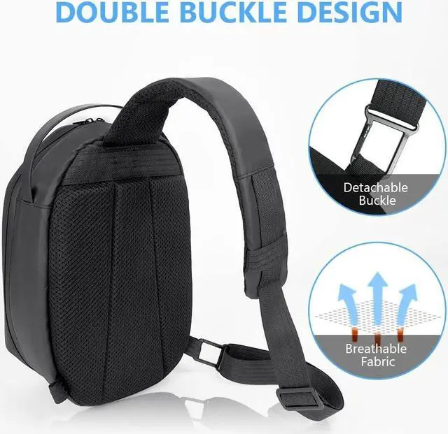 Alt view image 5 of 7 - Ainiv Hard Carrying Case for Oculus Quest 2 VR Headsets and Controllers Acessories Protective Waterproof Crossbody Shoulder Chest Backpack Fit for Elite Strap with Storage Bag