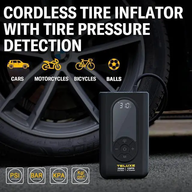 Alt view image 3 of 7 - Jump Starter with Air Compressor, 2500A 120PSI Car Battery Jump Starter with Digital Tire Inflator, 12V Lithium Jump Box for Vehicles, Battery Booster for 8.5L Gas or 6.0L Diesel Engines.