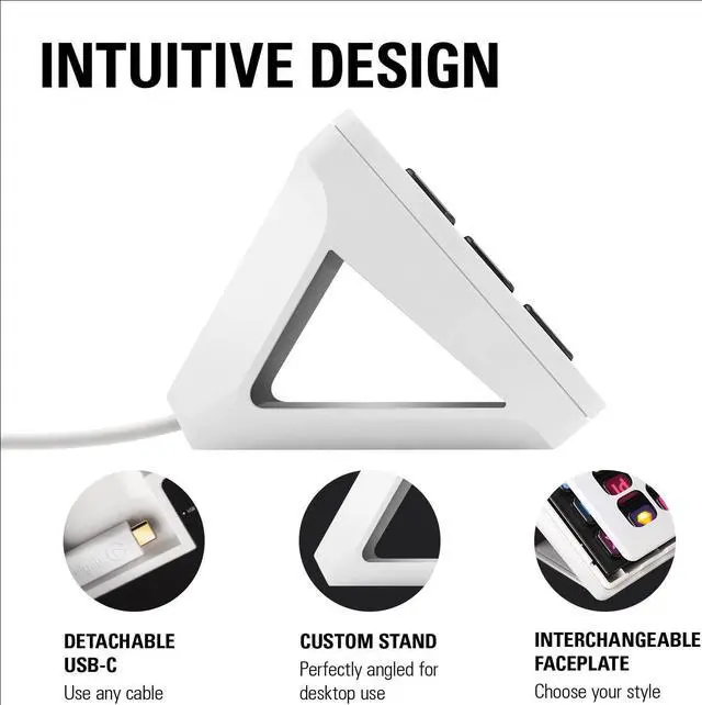 Alt view image 2 of 6 - Elgato Stream Deck MK.2 White  Studio Controller, 15 macro keys, trigger actions in apps and software like OBS, Twitch, YouTube and more, works with Mac and PC