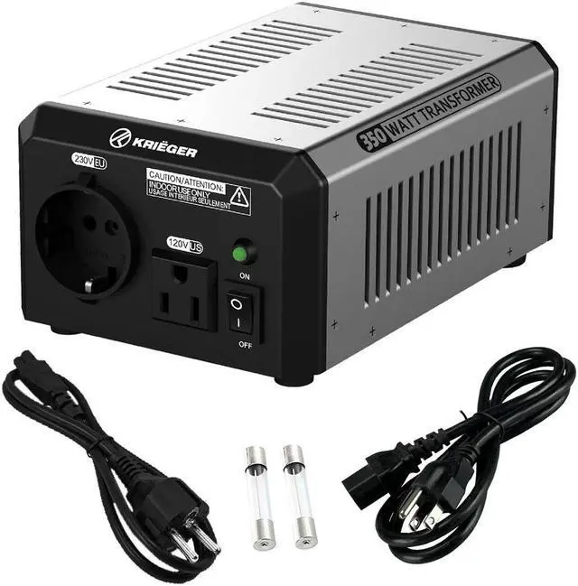 Main image of 350 Watt Voltage Transformer, 110/120V to 220/240V Step Up Step Down Voltage Converter with AC Outlets, MET Approved Under UL, CSA