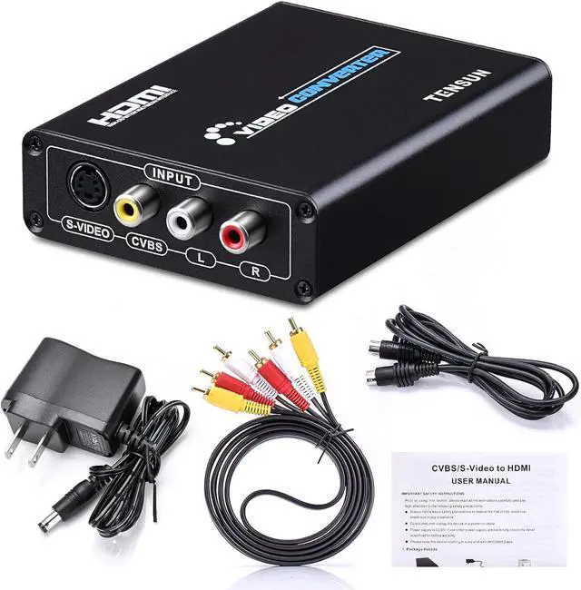 Alt view image 7 of 7 - 3RCA AV CVBS Composite & S-Video R/L Audio to HDMI Converter Adapter Support 720P/1080P for PS2 PS3 NES SNES Nintendo 64 HDTV, TEN-HD069