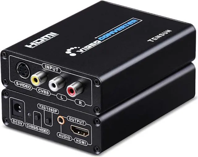 Alt view image 2 of 7 - 3RCA AV CVBS Composite & S-Video R/L Audio to HDMI Converter Adapter Support 720P/1080P for PS2 PS3 NES SNES Nintendo 64 HDTV, TEN-HD069