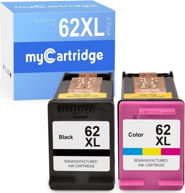 62XL Ink Cartridges for HP 62 ink works with HP Envy 5660 5540 5640  OfficeJet 200 250 5740 5745 Printer (Black, Tri-Color, 2-Pack) 