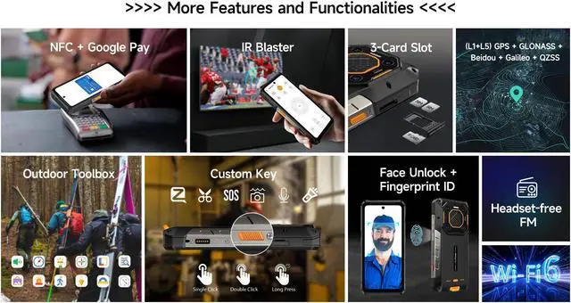 Alt view image 7 of 7 - Ulefone Armor 26 Ultra 5G (24+512GB) Rugged Phone, 200MP+64MP+50MP+50MP Camera, 15600mAh Battery 120W Fast Charging, 6.78" FHD+ 120Hz Display Android 13 uSmart Expanded Connector Rugged Smartphone NFC