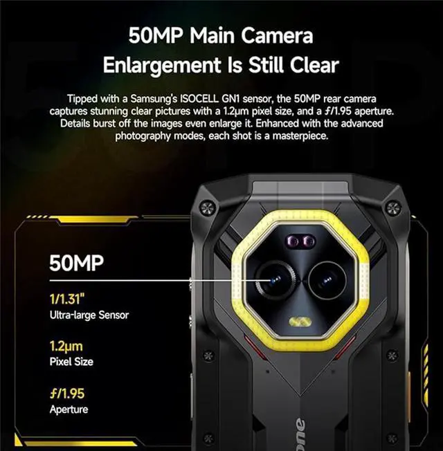 Alt view image 4 of 6 - Ulefone Armor Mini 20 Pro Phone 5G Global Version Rugged Phone, 64MP Night Vision 16GB+256GB Smartphone 6200mAh 33W, 50MP+32MP Camera, 4.7" HD+, Android 14, IP68/IP69K, Dual SIM, NFC, GPS IR Blaster