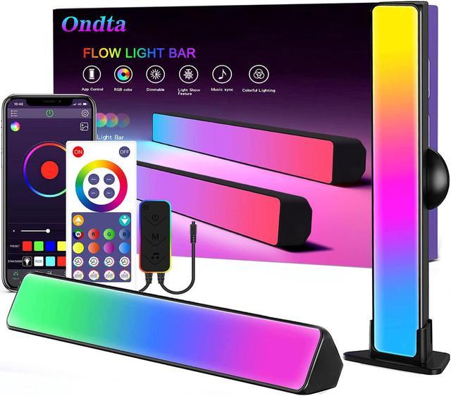ONDTA LED Smart Flow Light Bar, Monitor Light Bar,Gaming Lights,Works with  Alexa & Google Assistant,RGBIC Ambient Lighting with Music Sync and  Multiple Scene Modes for Gaming,PC,TV,Room Decor 