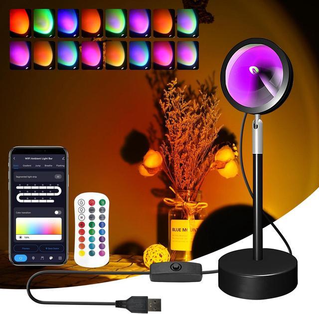 ONDTA Sunset Lamp,16 Colors Changing LED Sunset Projection Lamp Floor Lamp  with APP and Remote Control,360° Rotation Sunlight Lamp Night Light for