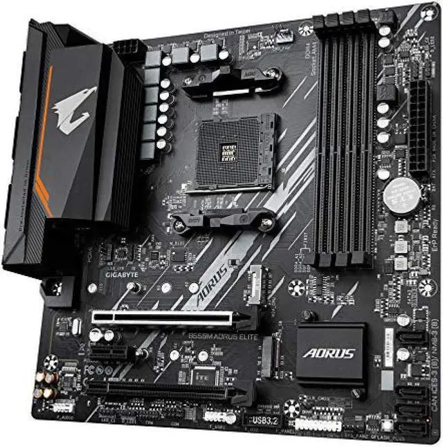 Alt view image 5 of 18 - GIGABYTE B550M AORUS ELITE AM4 AMD B550 Micro-ATX Motherboard with DDR4, Dual M.2, PCIe 4.0, Realtek GbE LAN