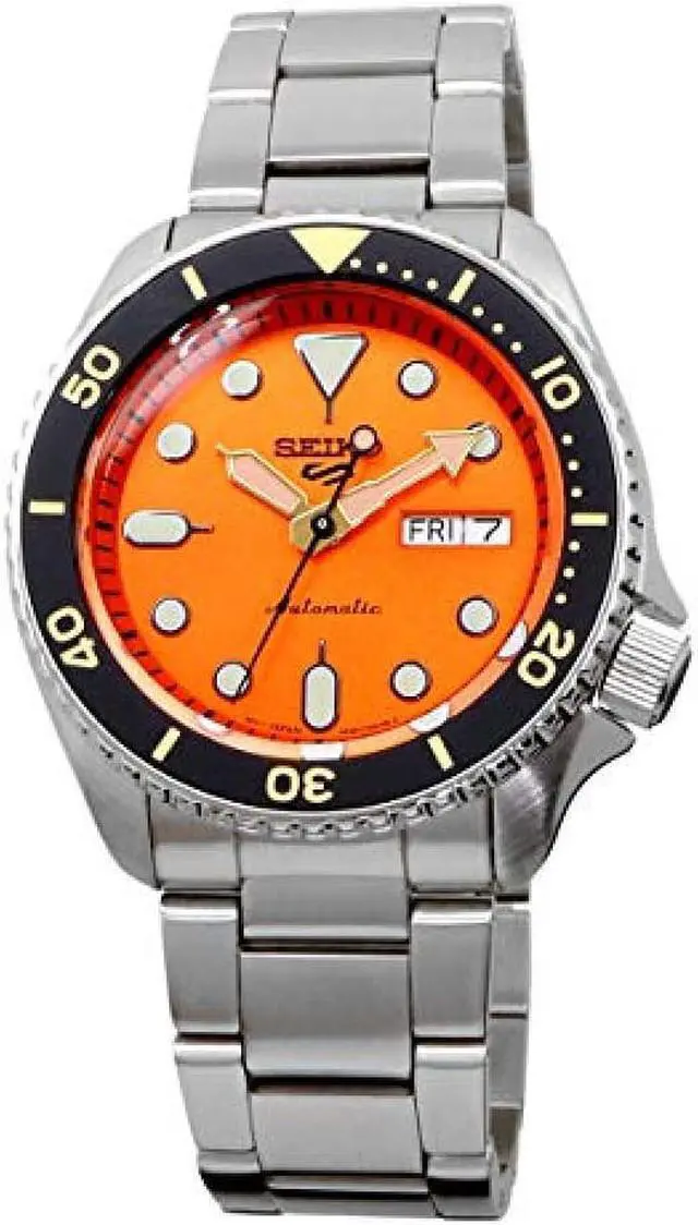 Alt view image 9 of 11 - Seiko SRPD59 5 Sports 24-Jewel Automatic Watch - Orange