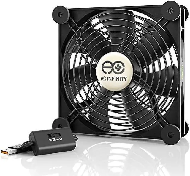 Alt view image 11 of 17 - AC Infinity MULTIFAN S4, Quiet 140mm USB Fan for Receiver DVR Playstation Xbox Computer Cabinet Cooling