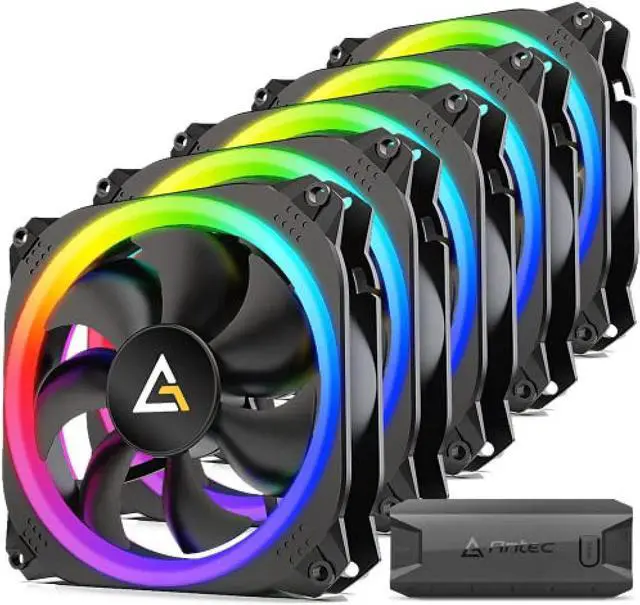 Alt view image 13 of 20 - Antec Prizm 120 ARGB 5 Plus C 120 mm Case Fan with Fan Controller - Pack of 5