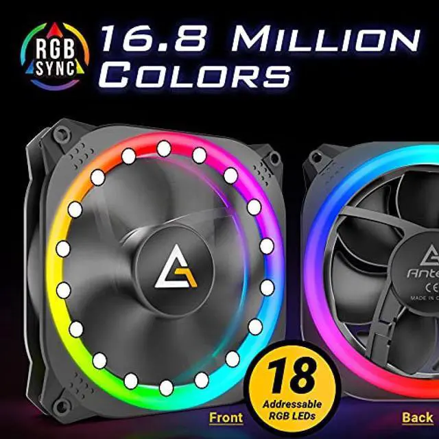 Alt view image 14 of 20 - Antec Prizm 120 ARGB 5 Plus C 120 mm Case Fan with Fan Controller - Pack of 5