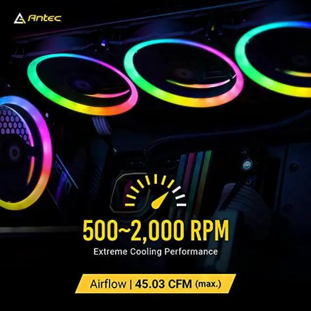 Alt view image 16 of 20 - Antec Prizm 120 ARGB 5 Plus C 120 mm Case Fan with Fan Controller - Pack of 5