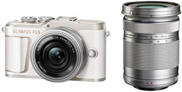 OLYMPUS Mirrorless Single Camera PEN E-PL10 EZ Double Zoom Kit White