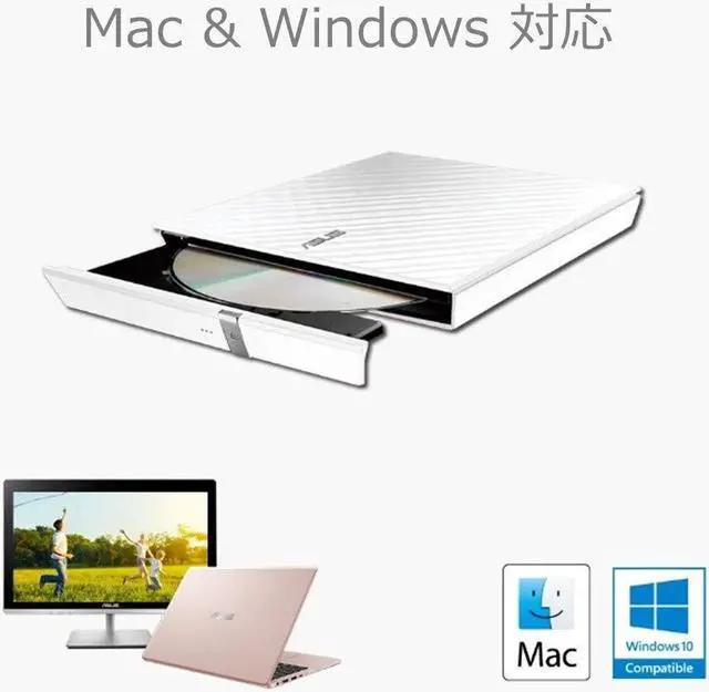 Alt view image 8 of 10 - ASUS USB 2.0 External Slim DVDRW Drive Model SDRW-08D2S-U (90-DQ0436-UA221KZ)
