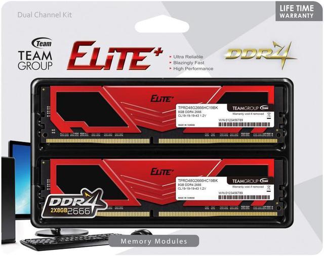 TEAM DDR4 2666Mhz PC4-21300 8GBx2 (16GBkit) Desktop memory Elite