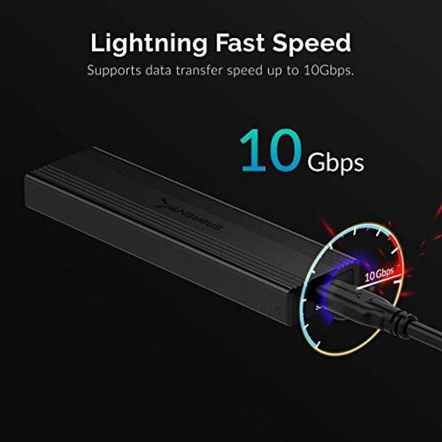 Alt view image 19 of 20 - SABRENT USB 3.2 Type-C Tool-Free Enclosure for M.2 PCIe NVMe and SATA SSDs (EC-SNVE)