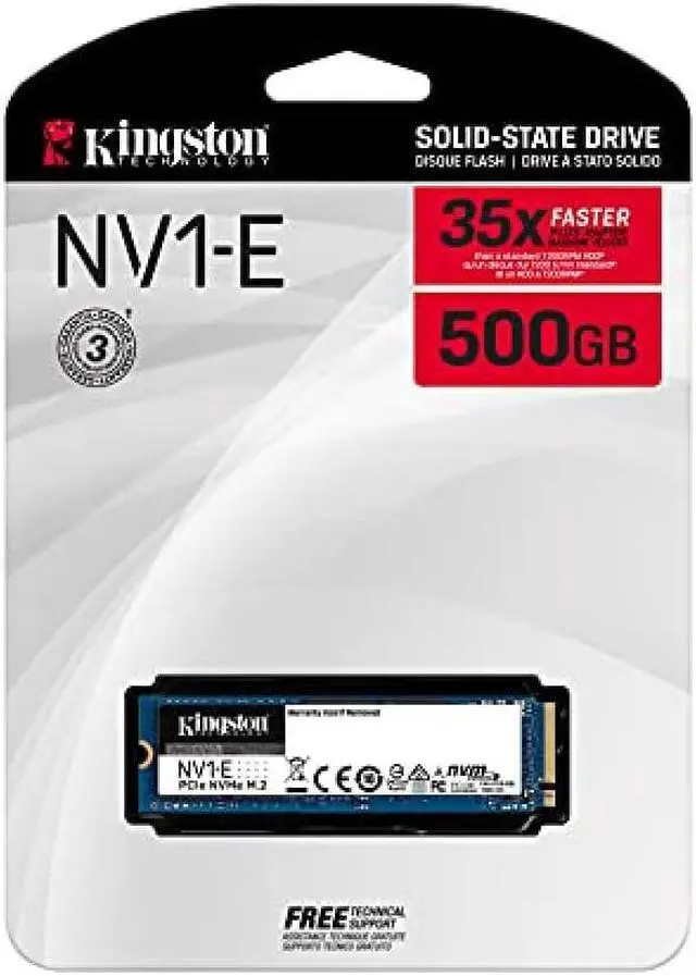 Alt view image 2 of 7 - Kingston Technology Kingston SSD NV1-E 500GB M.2 2280 NVMe PCIe 3.0×4 SNVSE/500G Guaranteed Product