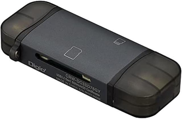 Digio2 USB3.2 Gen1 Type-C & A Aluminum SD Card Reader Gray Z8786