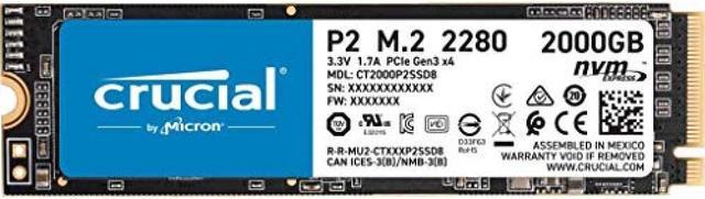 Crucial SSD P2 Series 2TB M.2 NVMe Connection Guaranteed