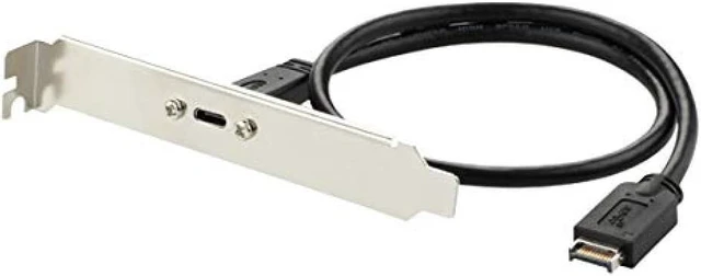 Main image of USB 3.1 Type C front panel header extension cable 50 cm, USB 3.1 Type E to USB 3.1 Type C cable, Gen 2 10 Gbps internal adapter cable, with mounting screws