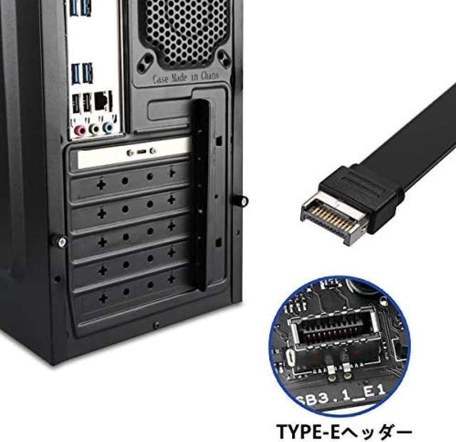 Alt view image 4 of 7 - USB 3.1 Type C front panel header extension cable 50 cm, USB 3.1 Type E to USB 3.1 Type C cable, Gen 2 10 Gbps internal adapter cable, with mounting screws