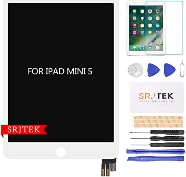 SRJTEK for iPad Mini 5 2019 A2133 A2124 A2126 A2125 7.9 LCD panel touch  panel LCD screen integrated screen replacement repair kit Free repair tool,  with screen protection film (white) 