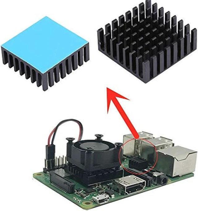 Alt view image 7 of 7 - 10 heat sinks with heat sink adhesive sheet Cooling aluminum heat sink for thermal runaway measures Audio fan heat sink Aluminum heat sink CPU Circuit board Applicable to LED amplifier 25X25X10MM