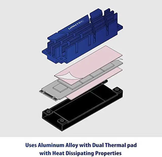 Alt view image 3 of 7 - M.2 NVMe SSD dedicated heat dissipation aluminum alloy cooling heat sink